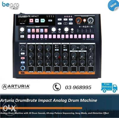 Arturia DrumBrute Impact Analog Drum Machine, 64-step Pattern Sequence