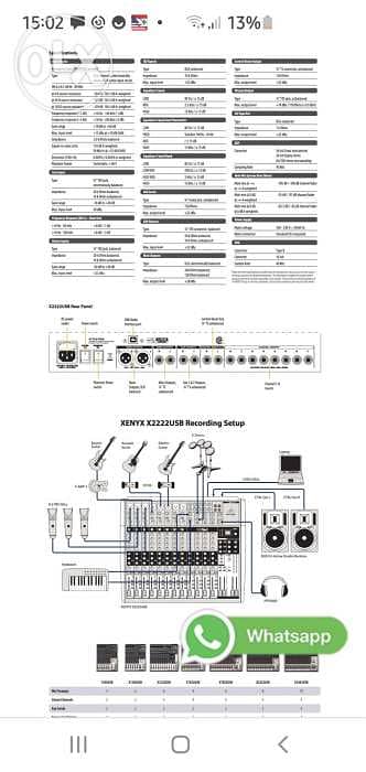 Audio Mixer 12 Channel Behringer Xenyx X2222USB with FX & USB Audio. 2