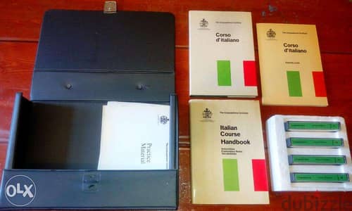 learn italian 3 books 4 audio tapes in leather bag