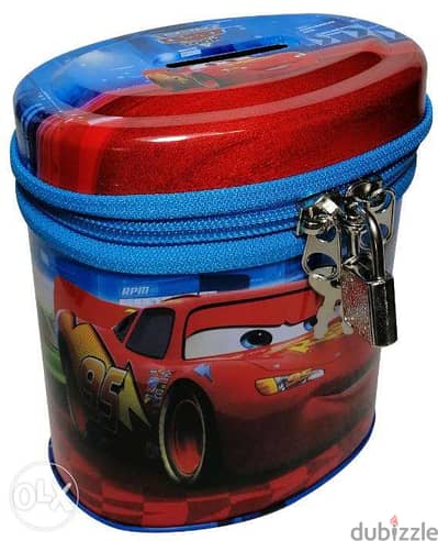 Brand New Cylindrical Money Box - Cars