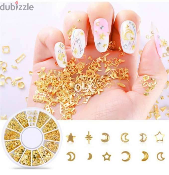 Beautiful gold ocean nails decoration wheel 5$ 3