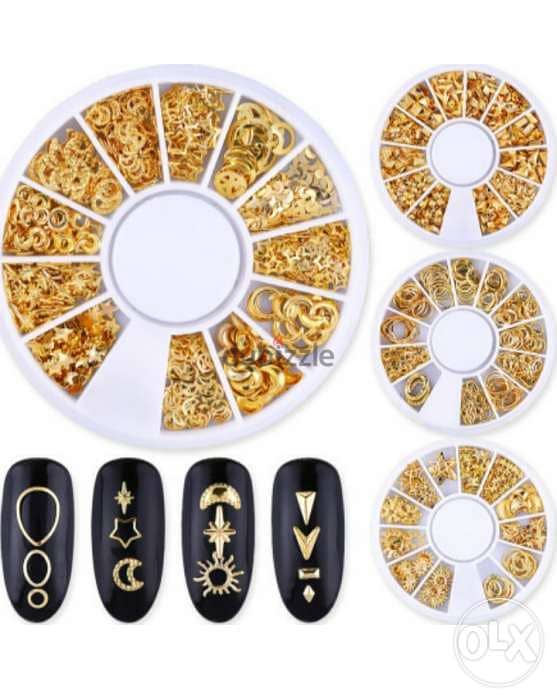 Beautiful gold ocean nails decoration wheel 5$ 4
