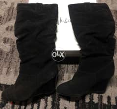 women clothing, shoes, high boots, black color