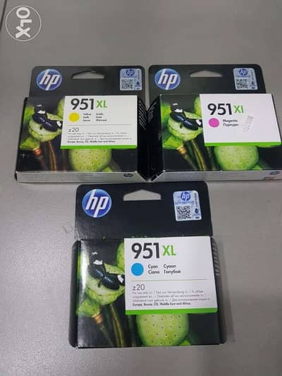 Three Ink Cartridges - HP 951 XL (Cyan, Yellow & Magenta)