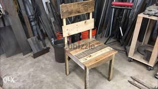 Rustic vintage wood chair pallet style كرسي خشب طبالي