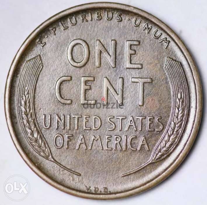 One Cent Coin USA Bronze War Time Lincoln wheat Cent year 1944 1