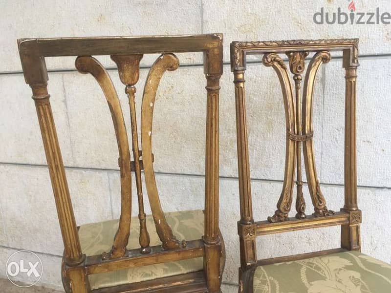 Antique pair chaises d'appui époque Louis XVI 1