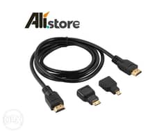 3 in 1 HDMI Male to HDMI/Mini/Micro HDMI Adaptor Cable 0