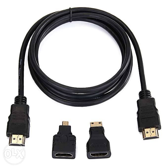 3 in 1 HDMI Male to HDMI/Mini/Micro HDMI Adaptor Cable 1