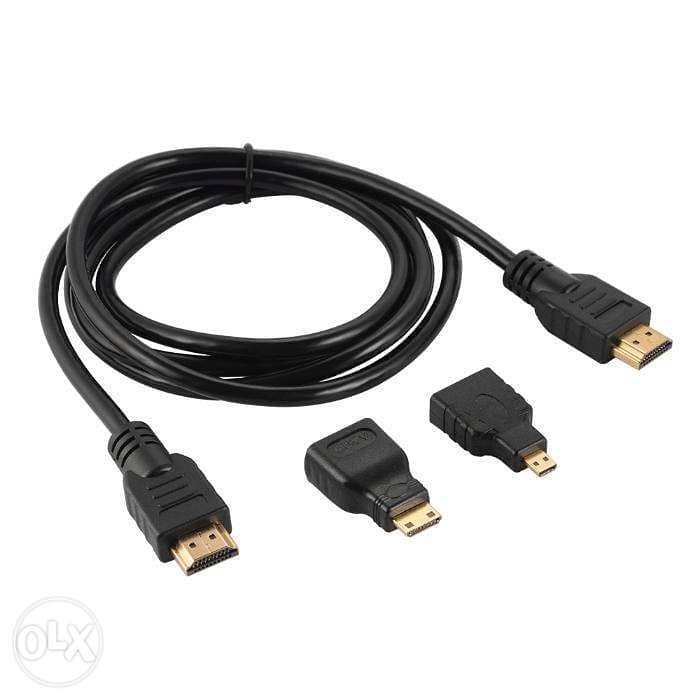 3 in 1 HDMI Male to HDMI/Mini/Micro HDMI Adaptor Cable 2