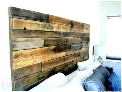 Creative rustic wood bed back colored ظهر تخت خشب