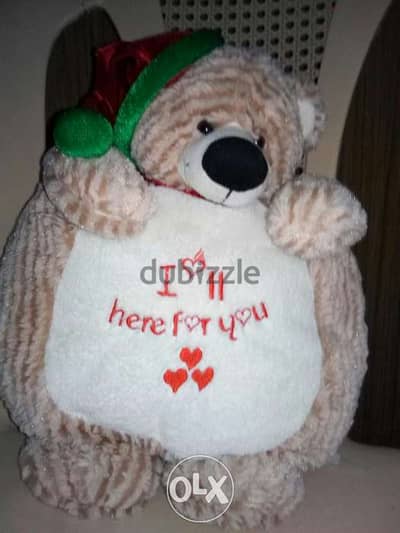 VALENTINE Teddy bear Plush Large Toy 40 Cm +a letter: I'LL HERE 4 YOU.