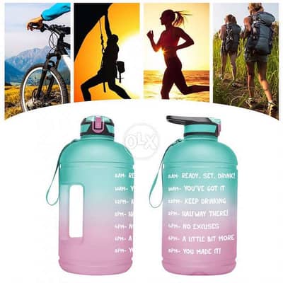 Large 2.2l motivational water bottle bpa free