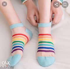 Gorgeous rainbow transparent  socks 0