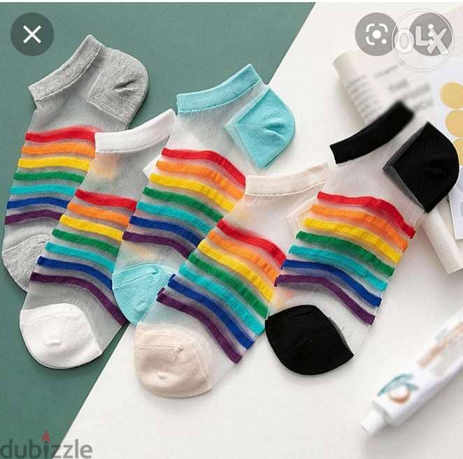 Gorgeous rainbow transparent  socks 2