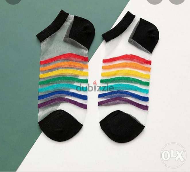 Gorgeous rainbow transparent  socks 3