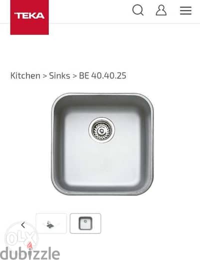 Teka undermount s. Steel sink Be 40.40. 25 one boil