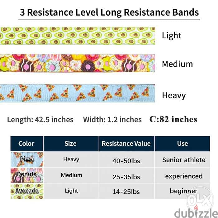 long Hip resistance bands set 1