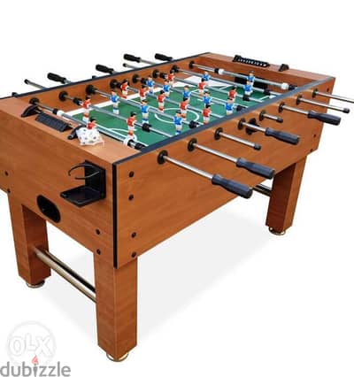 brown wood soccer table