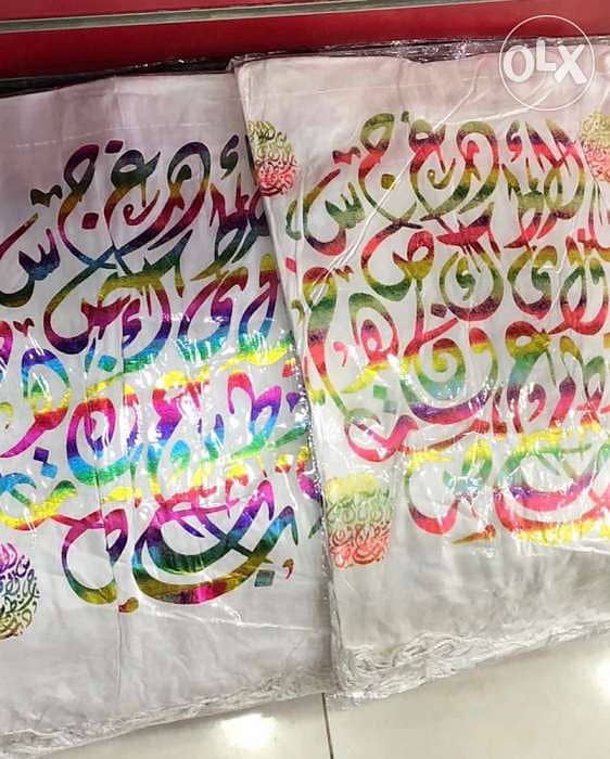 female colorful calligraphy - شالات نسائية بالوان زاهية 2