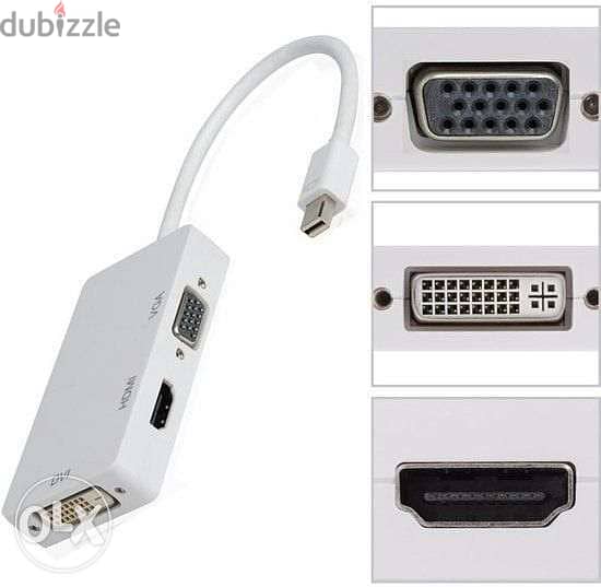 Mini DisplayPort 1.2 Male to VGA Female + HDMI Female + DVI 1