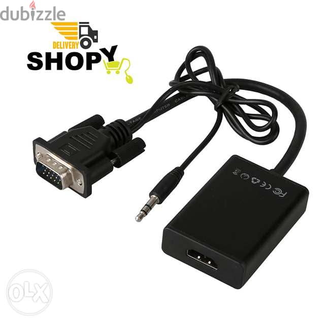 VGA to HDMI Converter Adapter Cable With Audio Output 1080P 0