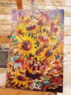 Sunflower vase painting