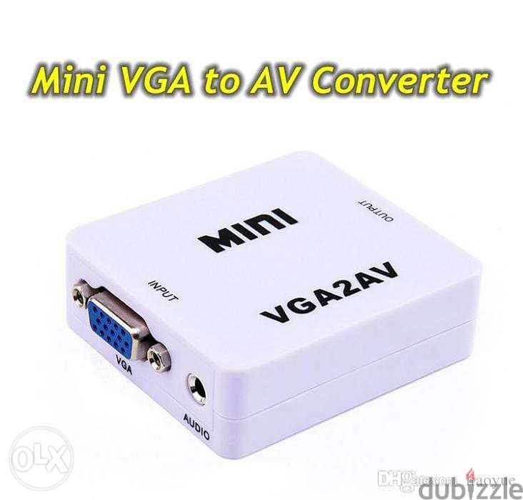 VGA to AV Converter Adapter VGA AV Connector AV CVBS RCA 2
