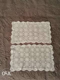 2 crochet table covers