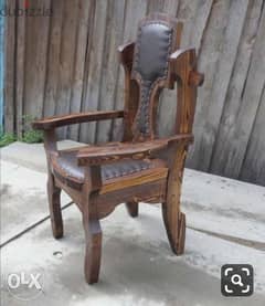 King and queen vintage wood chair كرسي ملكي خشب قديم 0