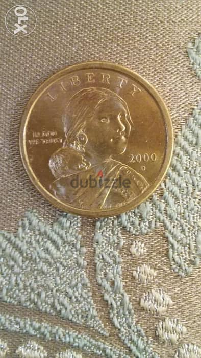 1 USA Dollar Memorial Indian Woman Head Bronze Coin Sakajawa year 2000 0