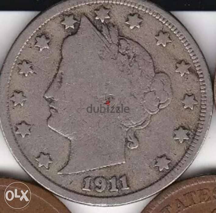 USA Coin Liberty Head V nickel 5 Cents year 1911 0