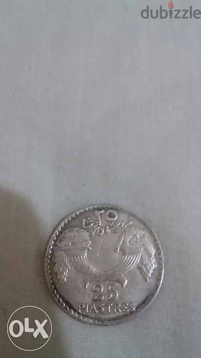 Lebanese Republic Silver 25 Piasters year 1933 1
