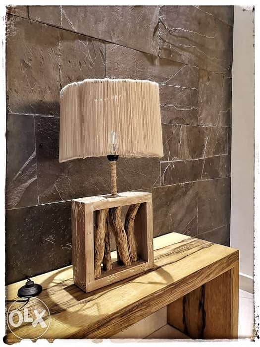 Handmade Wood Lampader. 2