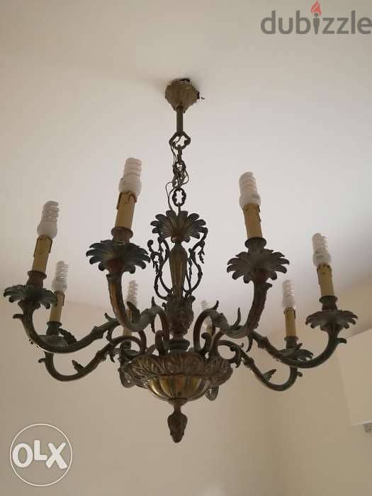 ثرية برونز اسباني رائعة ناعمة جدا سعر لقطة ٦ لمبات تصفيه chandelier 1