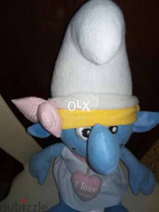 SMURFETTE LOVE LARGE PLUSH doll says I LOVE YOU by her hair 46 Cm=16$ 1