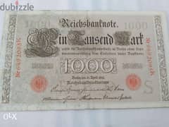 German Reich Large Banknote year 1910 0