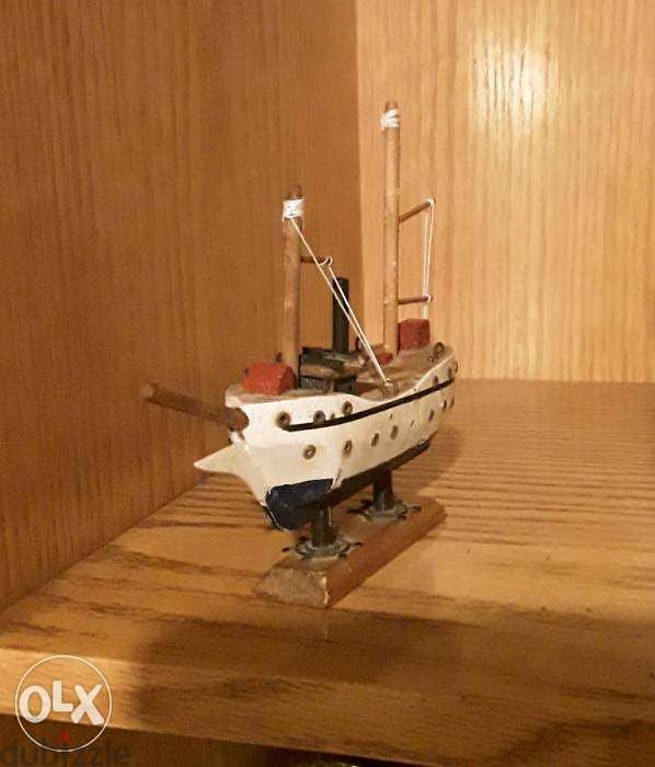 Miniature vintage wooden boat model 1