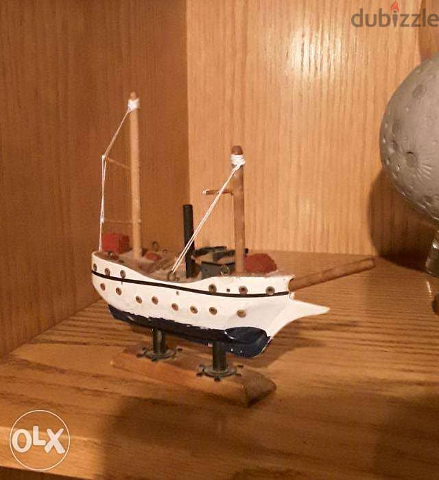 Miniature vintage wooden boat model 2