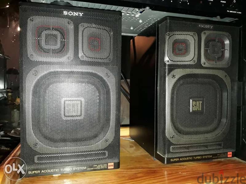 Pair of rare vintage Sony (APM -215) bass reflex super wide still new 3