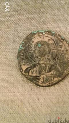 Jesus Christ Portrairt Ancient Bronze Coin Byzantine Year 969 AD