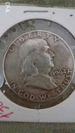 USA Half Dollar Silver for president Franklin year 1962