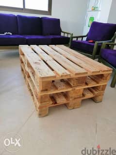 Floor wood pallets coffee table طاولة طبالي خشب 0