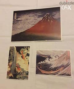 Japanese Hokusai 3 cards 0