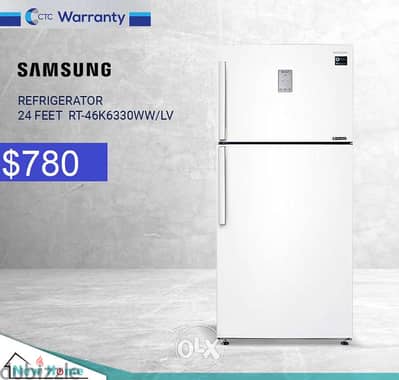 SAMSUNG Refregirators 2Doors 24CF White براد سامسونغ ابيض