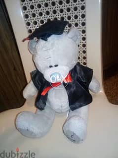 GRADUATION GIFT SMALL BEAR as new plush toy height 20 Cm, Robe +hat=7$ 0