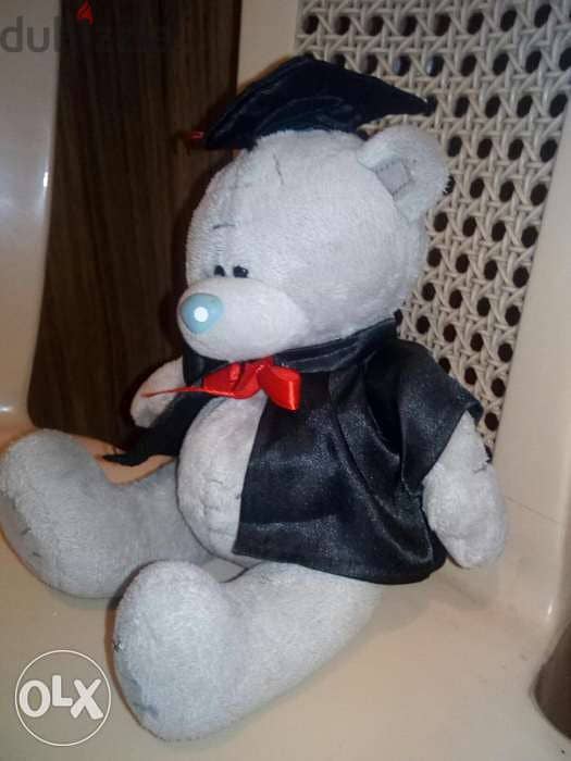 GRADUATION GIFT SMALL BEAR as new plush toy height 20 Cm, Robe +hat=7$ 1