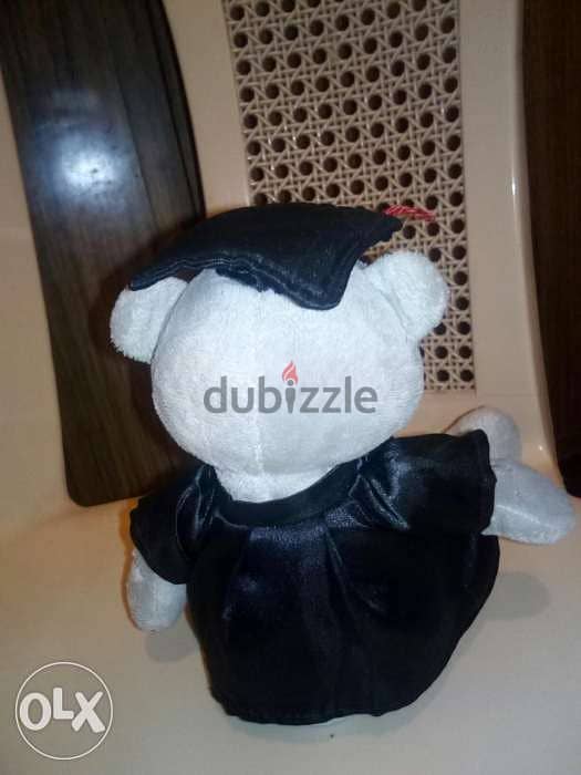 GRADUATION GIFT SMALL BEAR as new plush toy height 20 Cm, Robe +hat=8$ 2