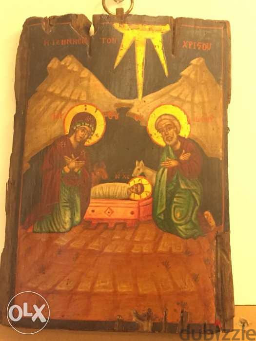 very rare greeck icon 18th century nativity 1