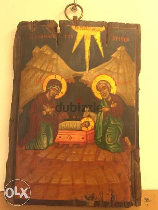 very rare greeck icon 18th century nativity 2
